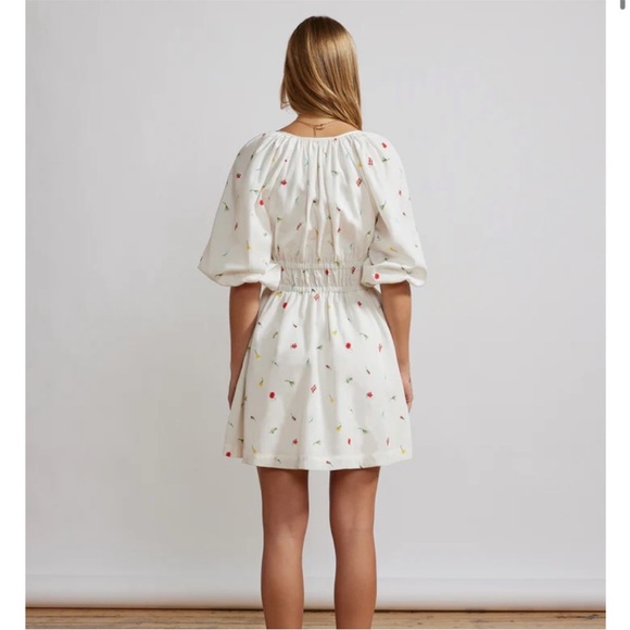 NWOT KITRI Azalea Mini Dress in White Vintage Floral - Picture 12 of 12